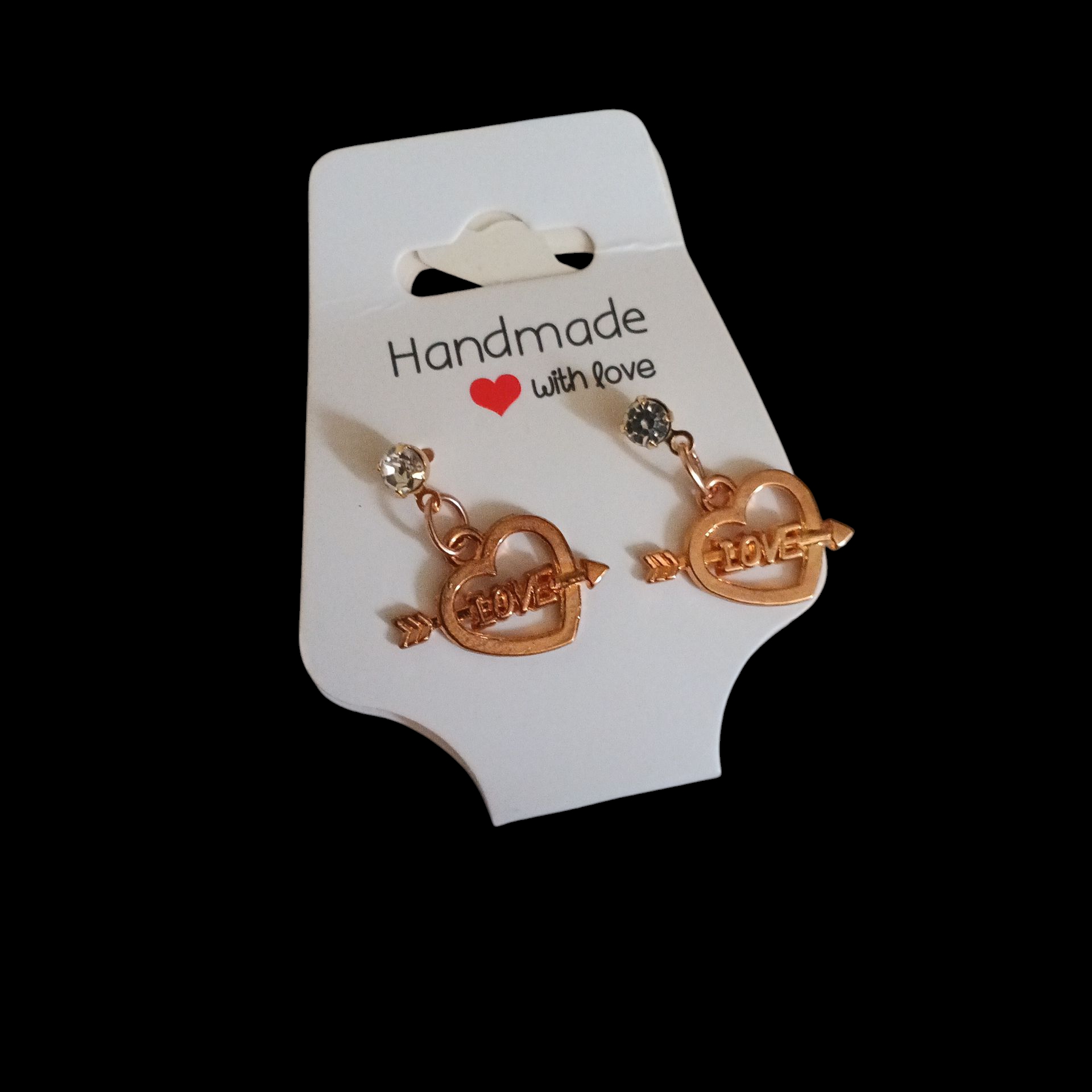 Handmade Love Heart Earrings - Gold 6$